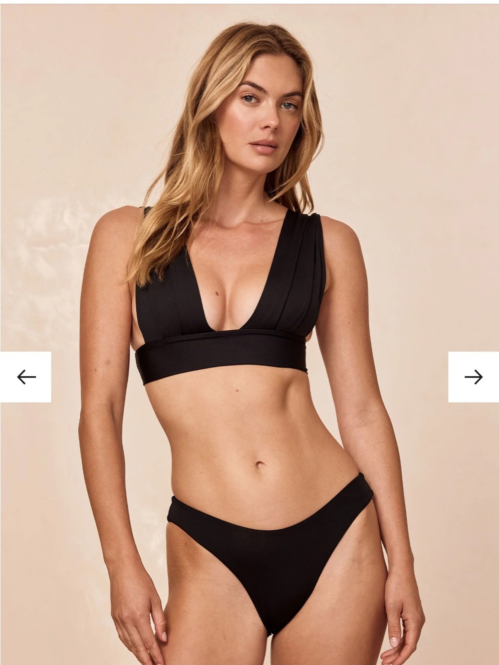 Monday Swimwear Aruba Black Deep V Plunge Bikini Top